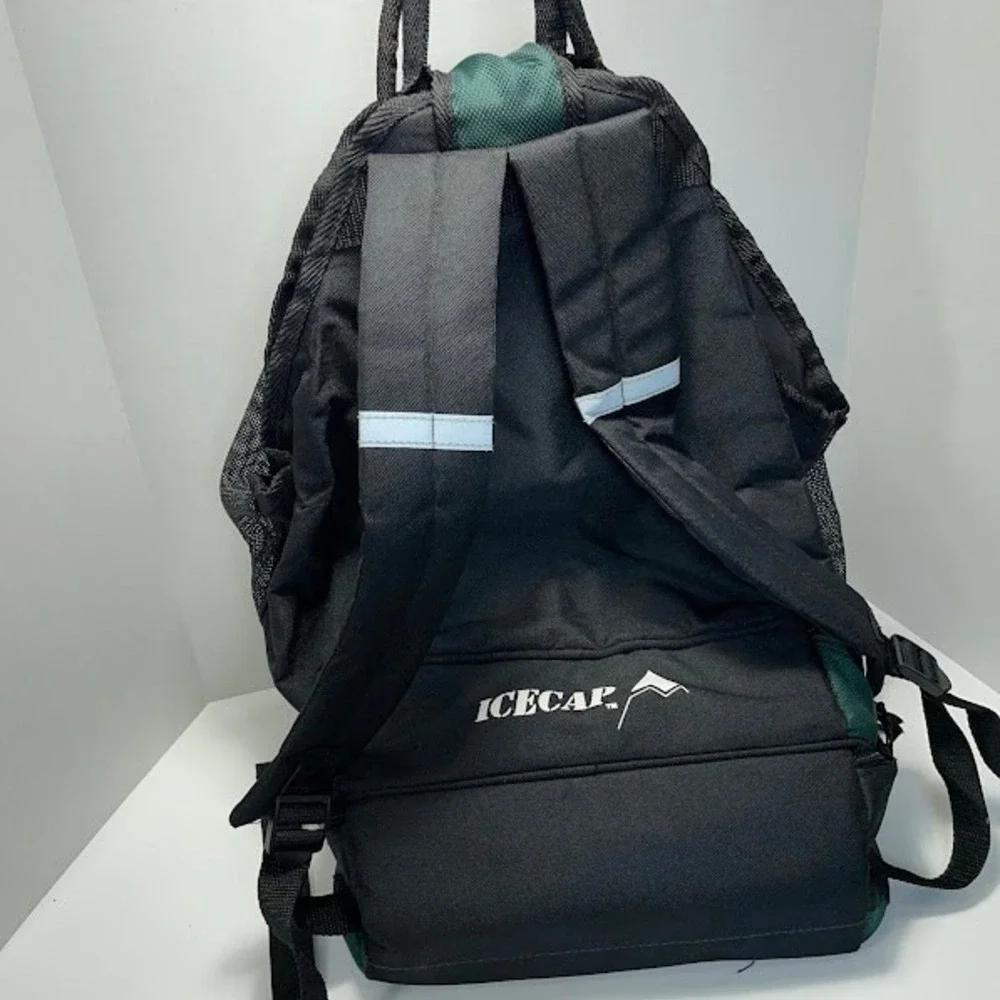 Icecap Backpack Black Green Mesh Insulated 3‎ Compartment Hiking Camping Travel